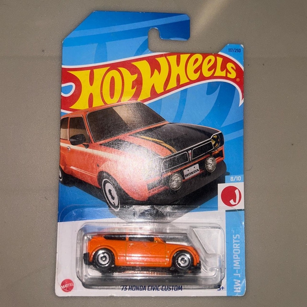 Hot Wheels 73' Honda Civic Custom Orange Diecast Car Rare